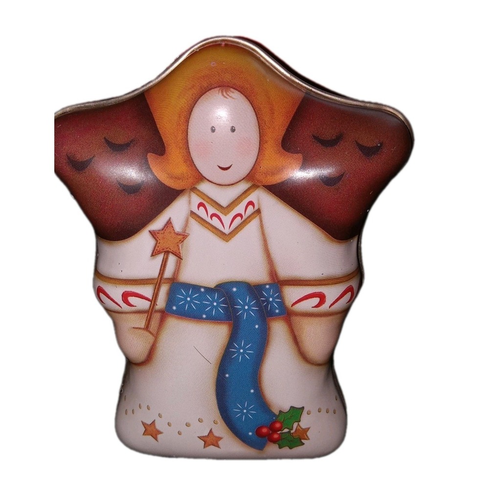 Vintage Russ Berry Tin Angel Christmas Ornament Rustic Farmhouse Candy Country